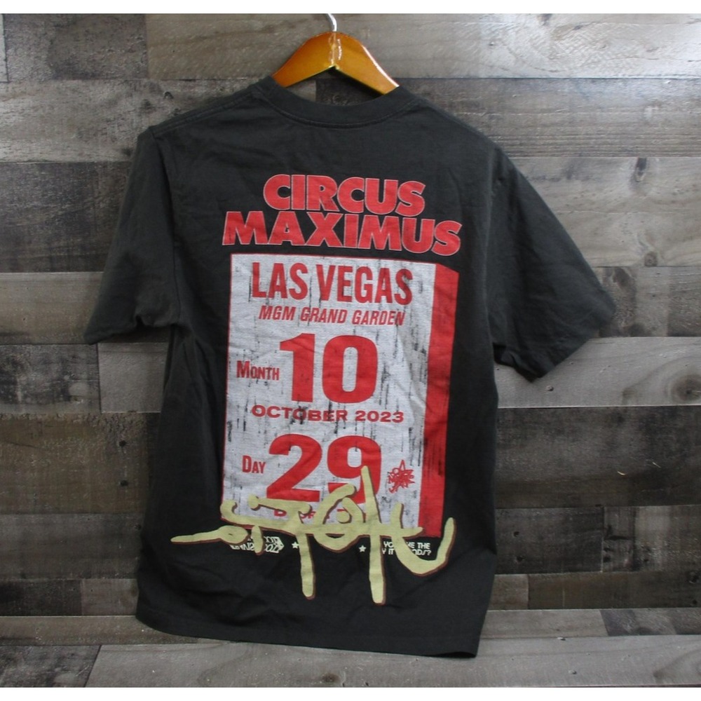 Travis Scott Circus Maximus Tour Shirt Mens Medium Black Las Vegas Concert 2023